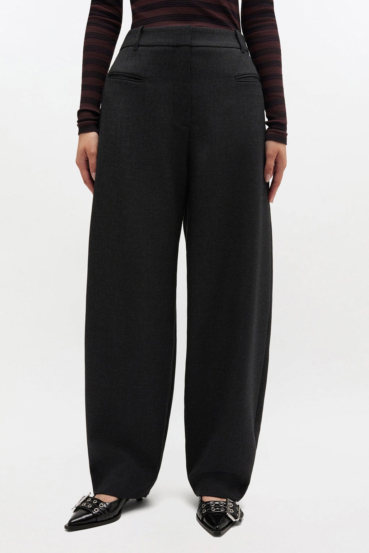 Grey Wool Suiting Pants