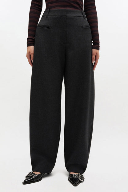 Grey Wool Suiting Pants