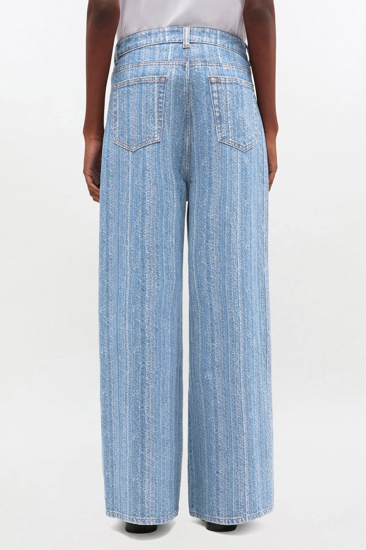 Baggy Jeans in Striped Denim