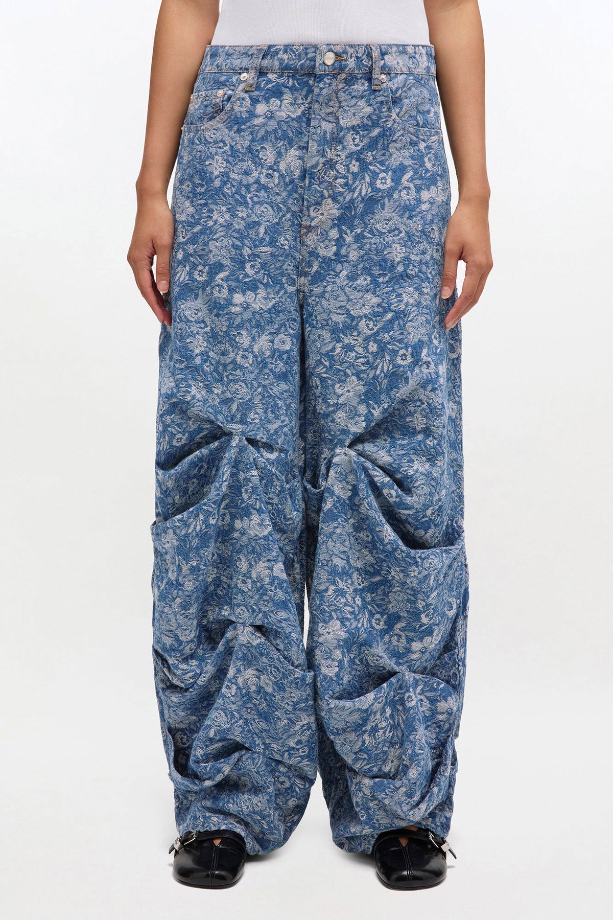 Draped Jeans in Blue Tapestry