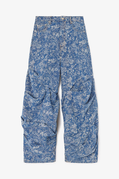 Draped Jeans in Blue Tapestry