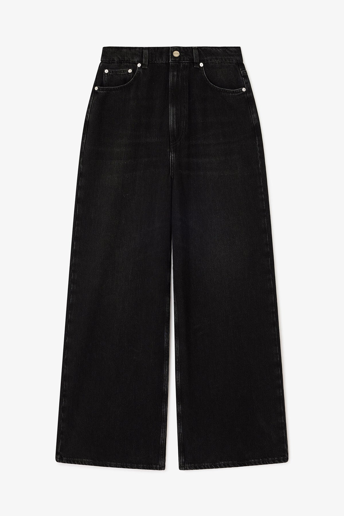 Baggy Jeans in Black Washed Denim