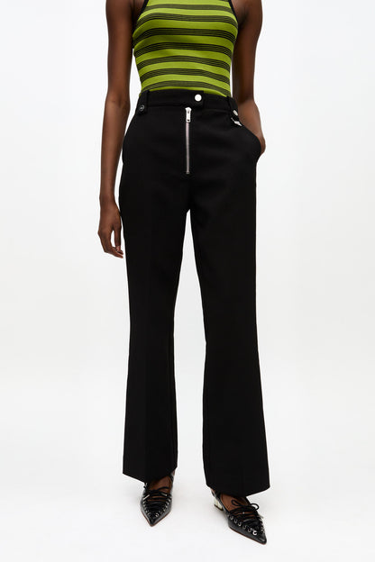 Black Bonded Crepe Pants