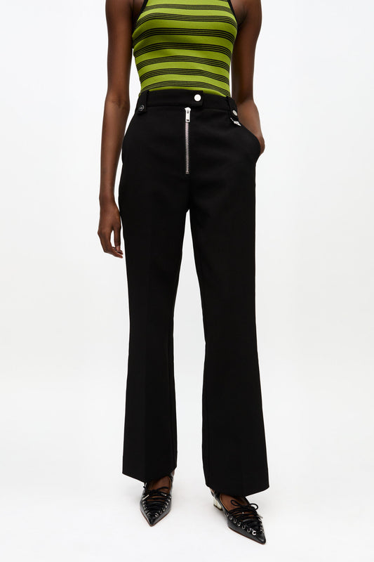 Black Bonded Crepe Pants