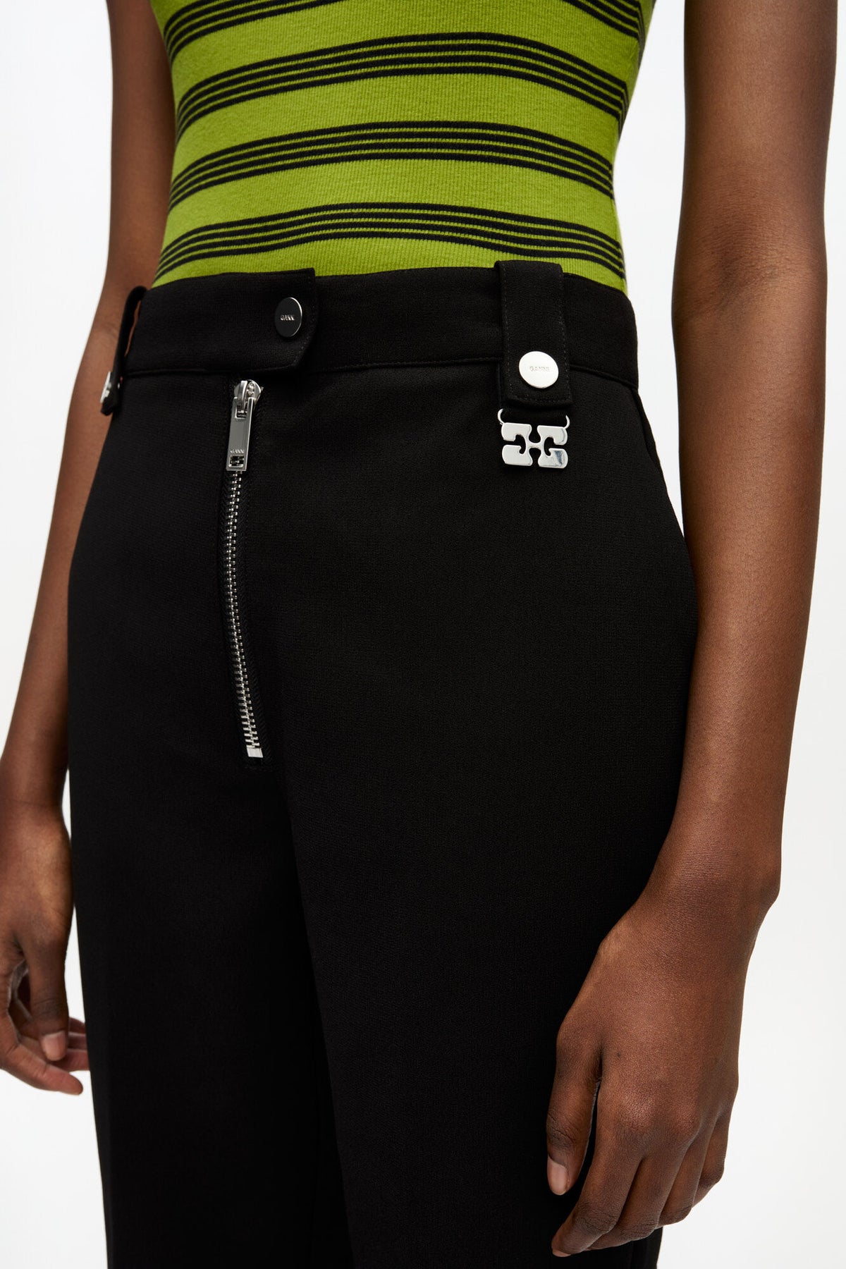 Black Bonded Crepe Pants