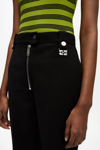 Black Bonded Crepe Pants