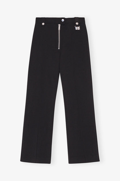 Black Bonded Crepe Pants