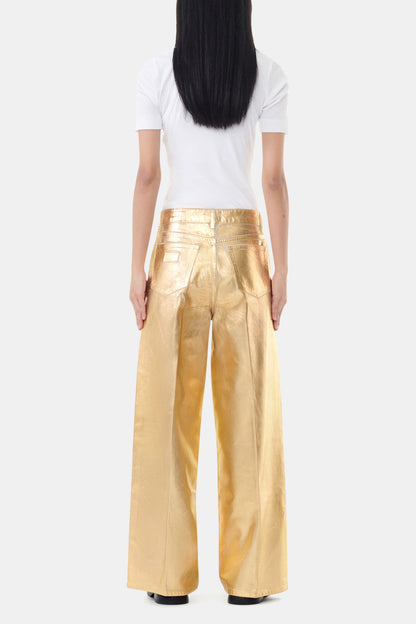 Gold Foil Wide Jeans