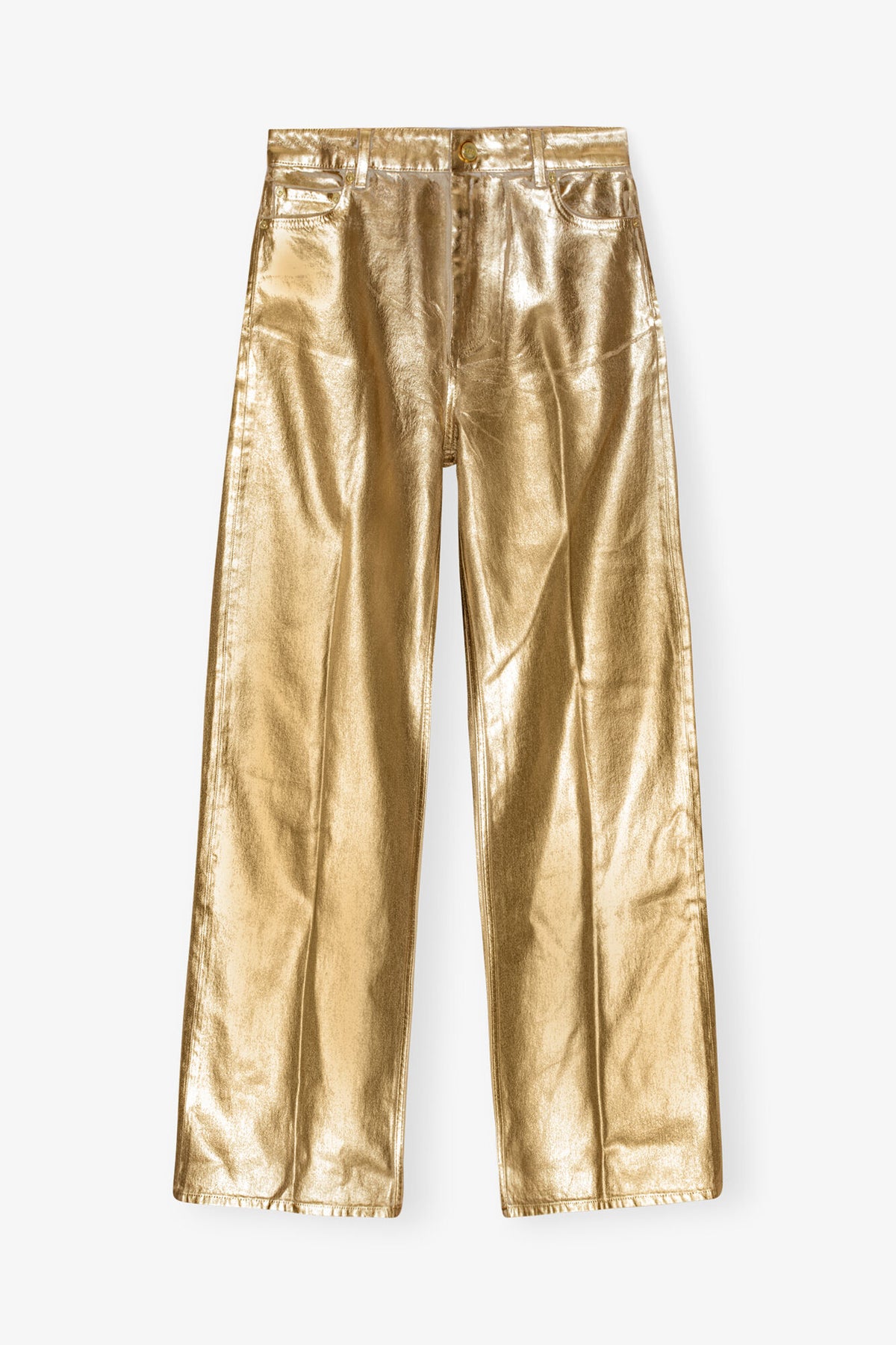 Gold Foil Wide Jeans