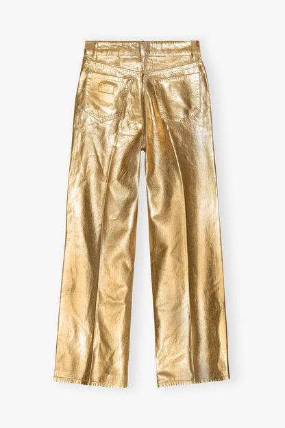 Gold Foil Wide Jeans