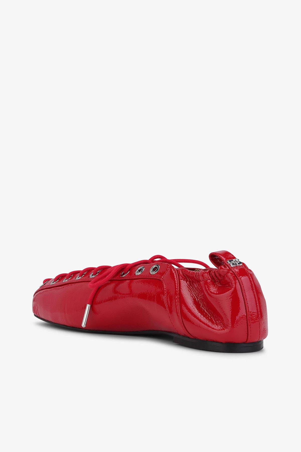 Lace-Up Ballerinas in Red