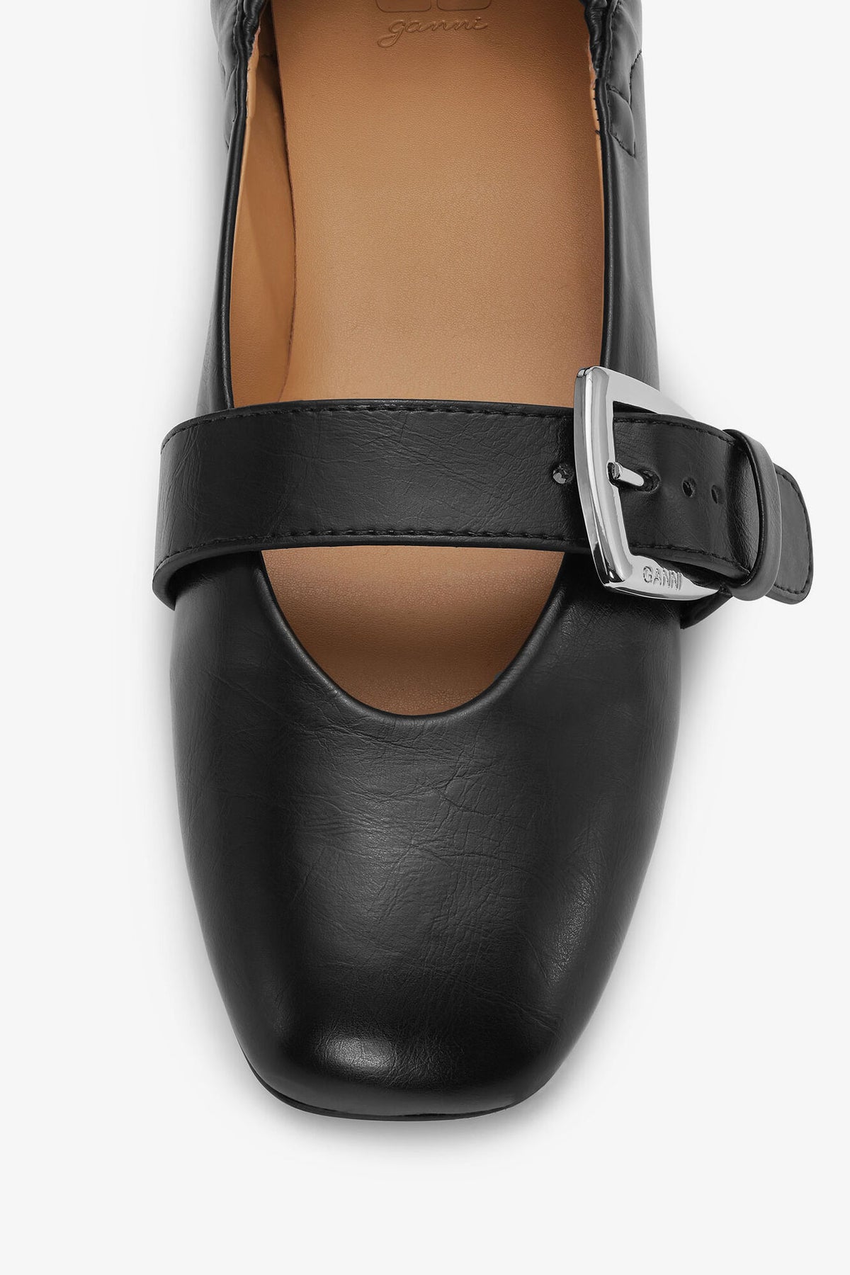 Buckle Strap Ballerinas in Black