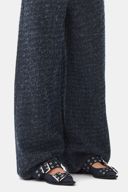 Denim Feminine Buckle Ballerinas