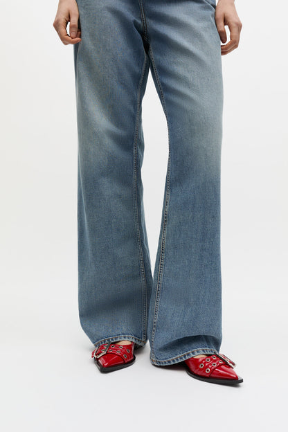 Feminine Buckle Ballerinas in Red