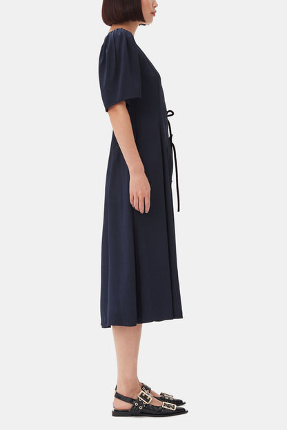 Feminine Buckle Ballerinas in Black Croco Patent