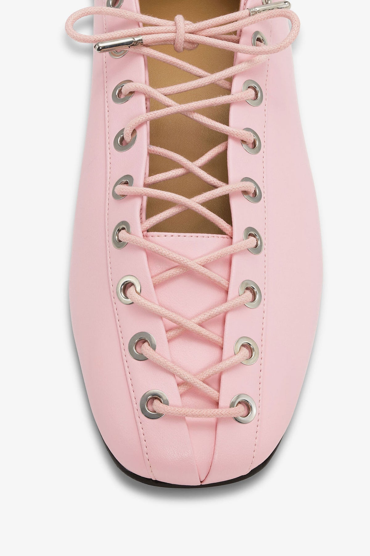Lace-Up Ballerinas in Rose