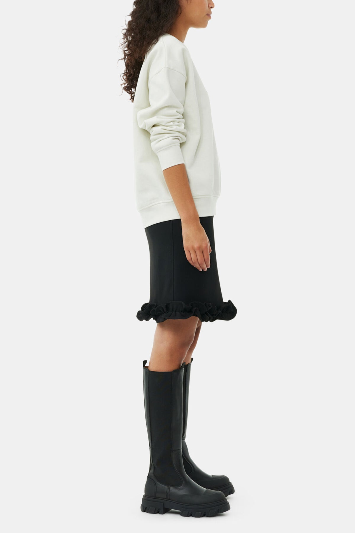 Cleated High Chelsea Boots in Black