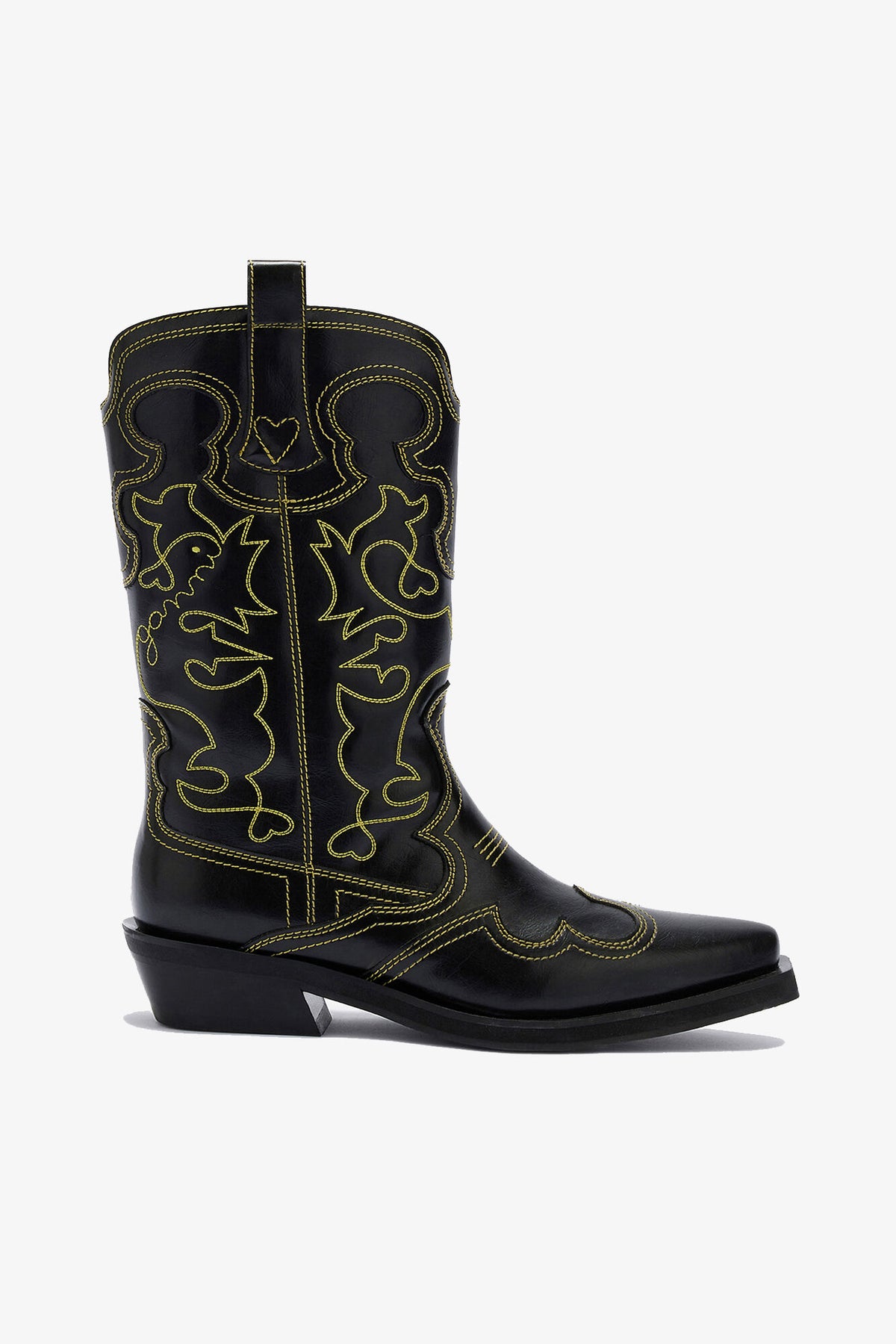 Mid Shaft Embroidered Western Boots