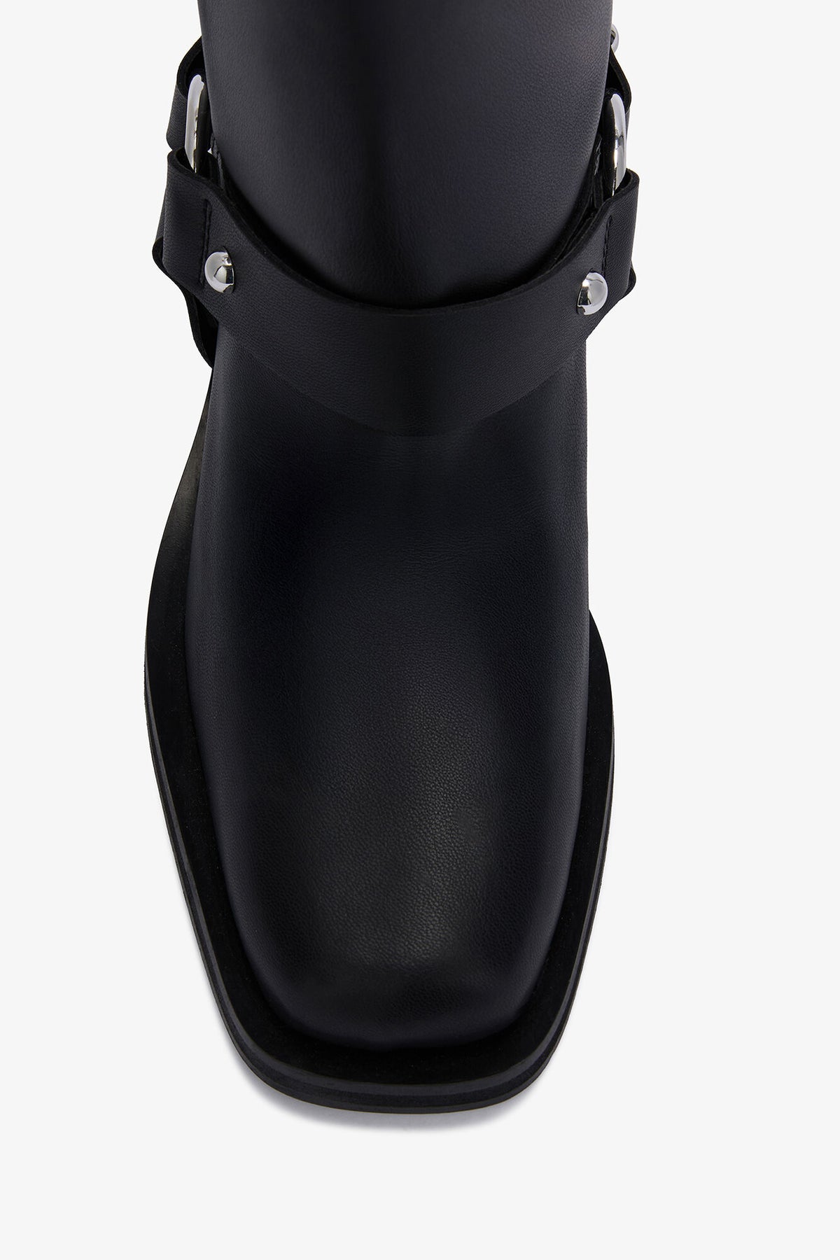 Mid Shaft Biker Boot in Black