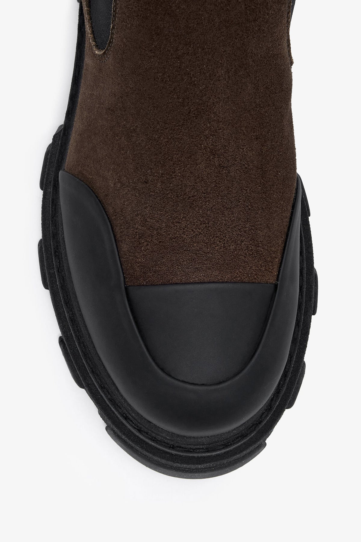Cleated Mid Chelsea Boots in Brown