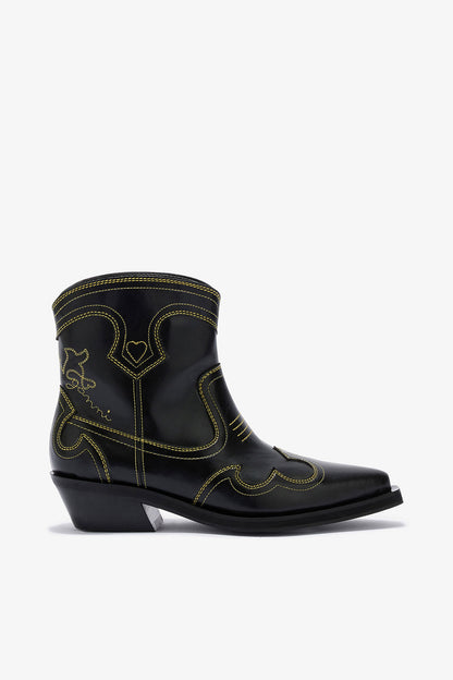 Low Shaft Embroidered Western Boots
