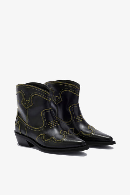 Low Shaft Embroidered Western Boots