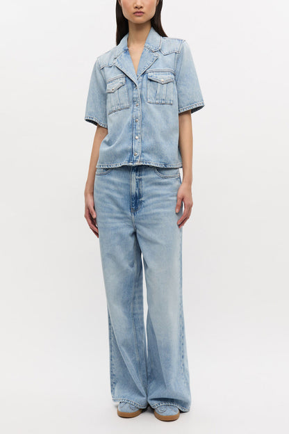 08 Denim Raw Edge Sneakers