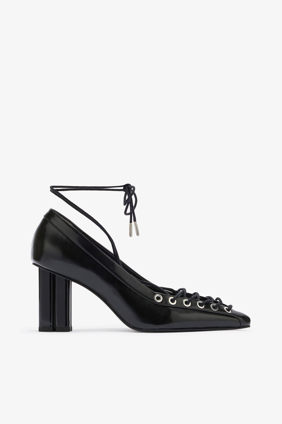 Lace Up Butterfly High Pump in Black