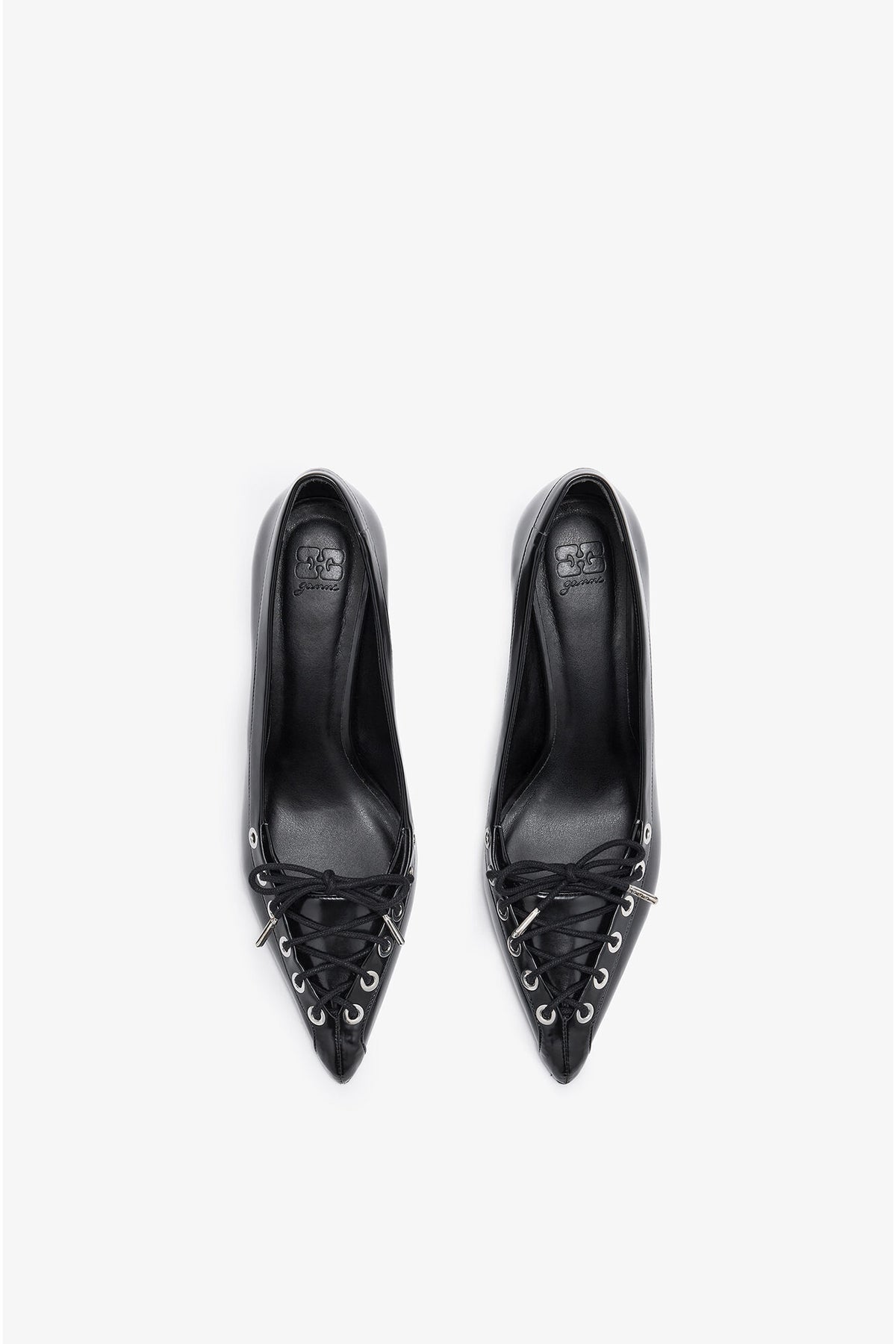 Lace Up Butterfly High Pump in Black