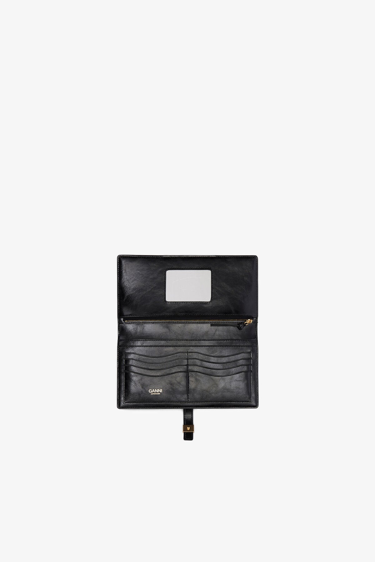 Black Sue Slim Long Wallet in Black