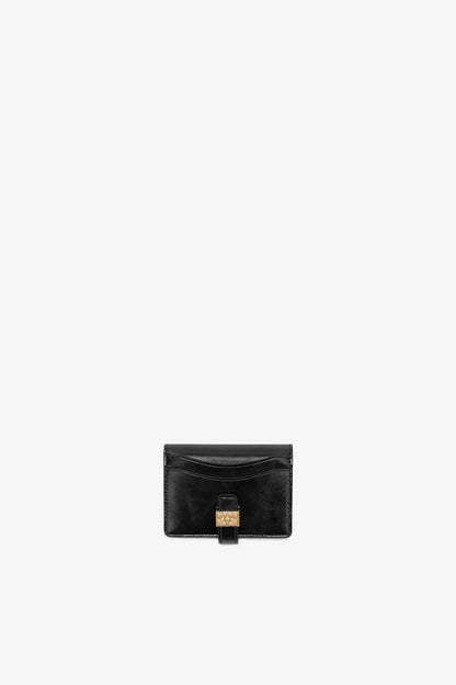 Black Sue Slim Card Holder in Black