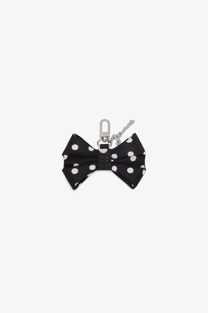 Black Bow Charm with Dots