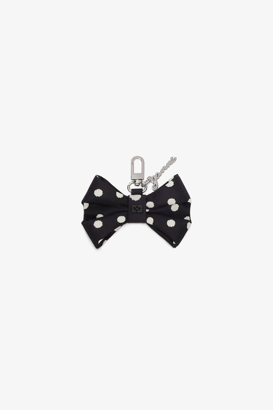 Black Bow Charm with Dots