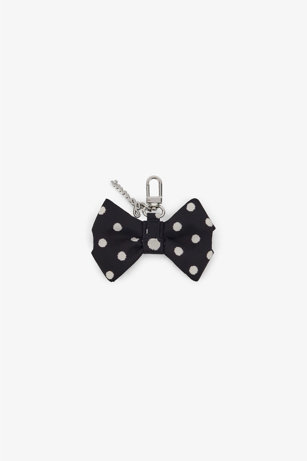Black Bow Charm with Dots