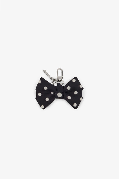 Black Bow Charm with Dots
