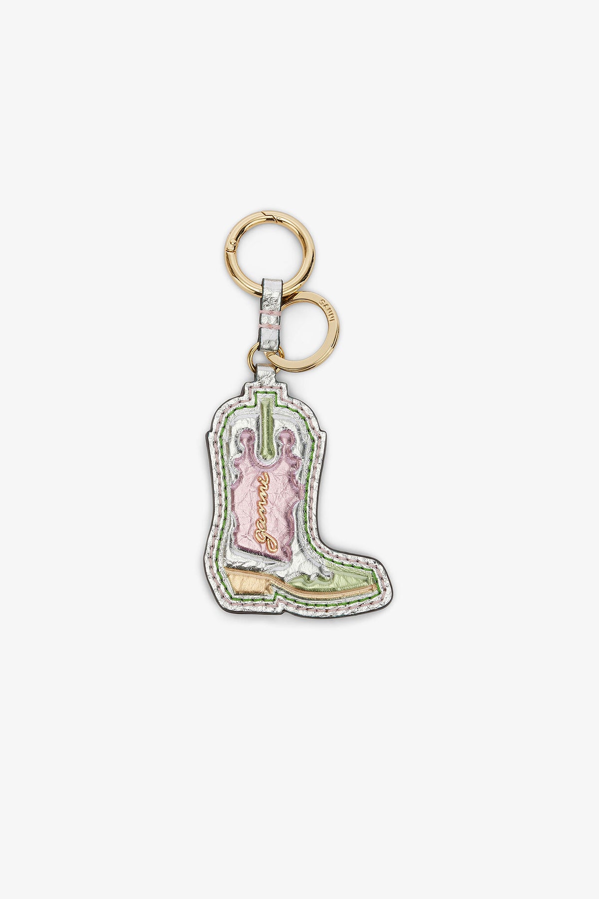 Multicolour Western Boot Keyring in Metallic