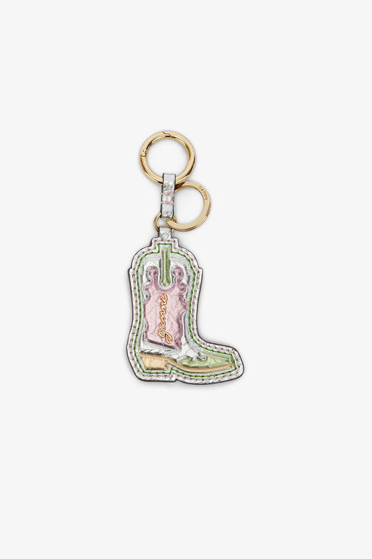Multicolour Western Boot Keyring in Metallic