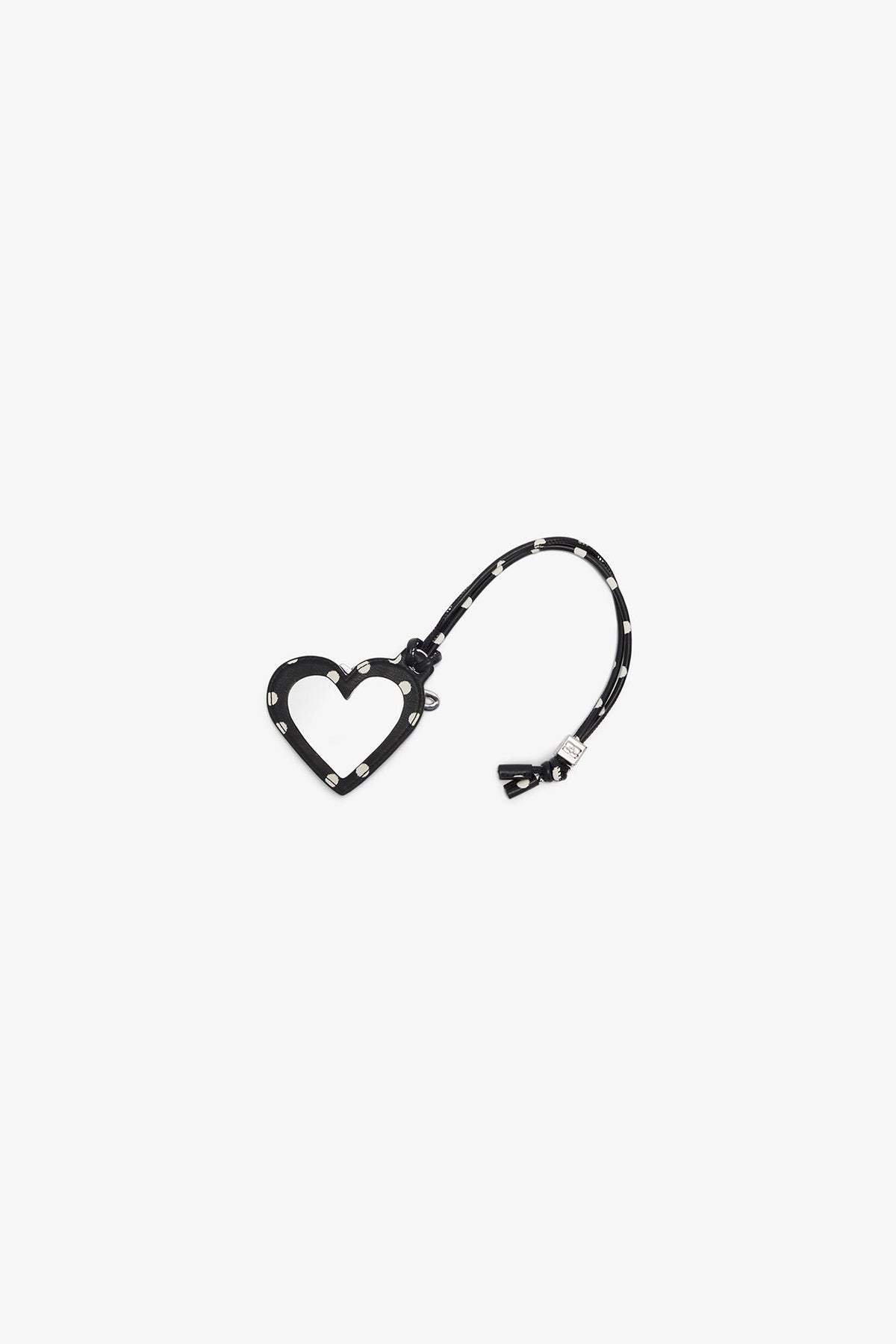 Black Heart Mirror with Dots