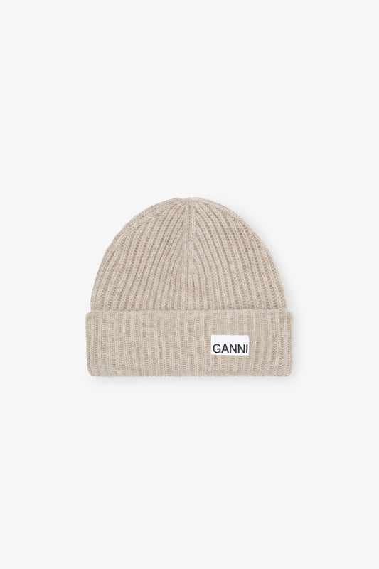 Brazilian Sand Sand Fitted Wool Rib Knit Beanie