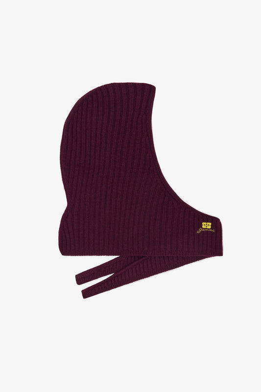 Burgundy Burgundy Wool Mix Balaclava