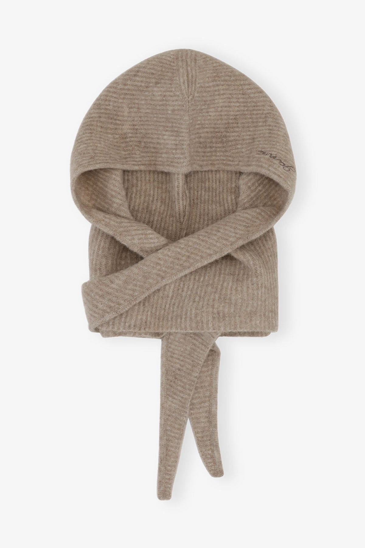 Almond Milk Brown Soft Wool Balaclava