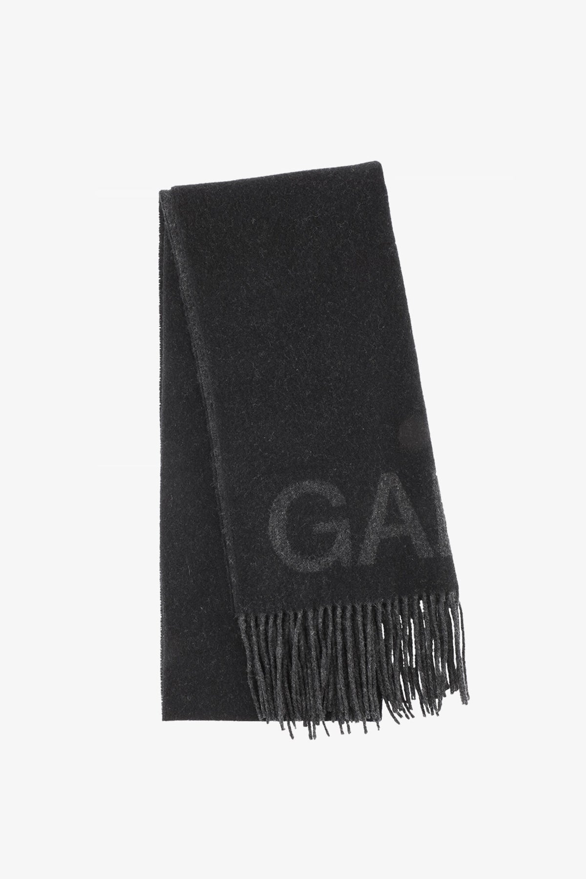 Black Black Fringed Scarf