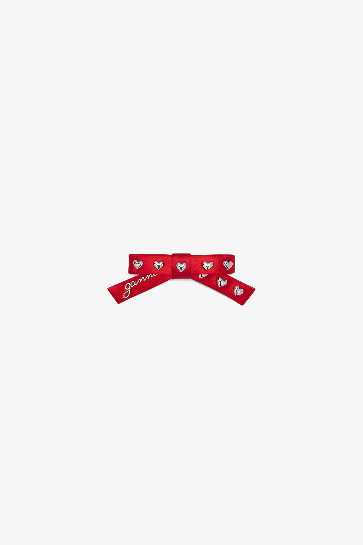 Mars Red Red Eyelet Bow Barrette