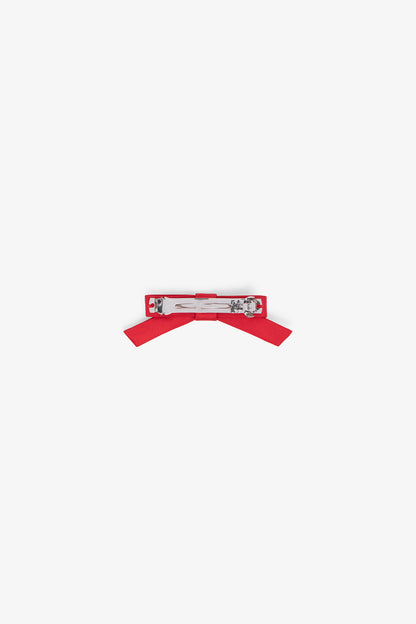 Mars Red Red Eyelet Bow Barrette