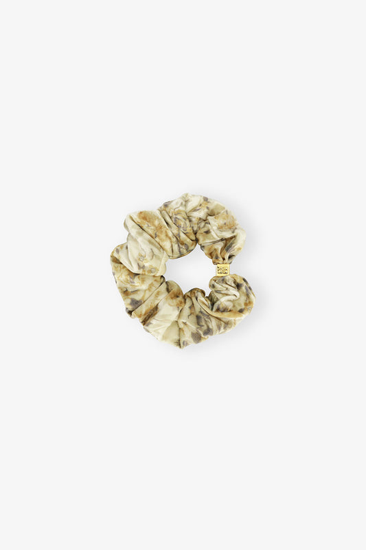 Cloud Cream Golden Floral Scrunchie